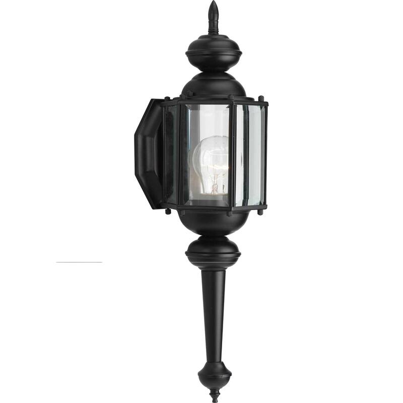 Progress Lighting Brass Guard 1 Light 19" Tall Outdoor Wall Sconce - Black