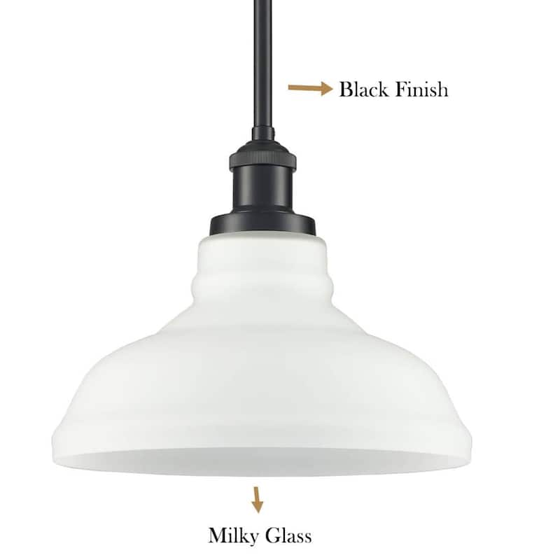Lucca Industrial Island Pendant Light with Barn Glass Shade