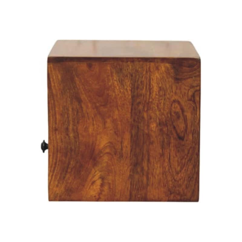 HomeRoots 12" Chestnut Solid Wood Square One Drawer Floating Nightstand