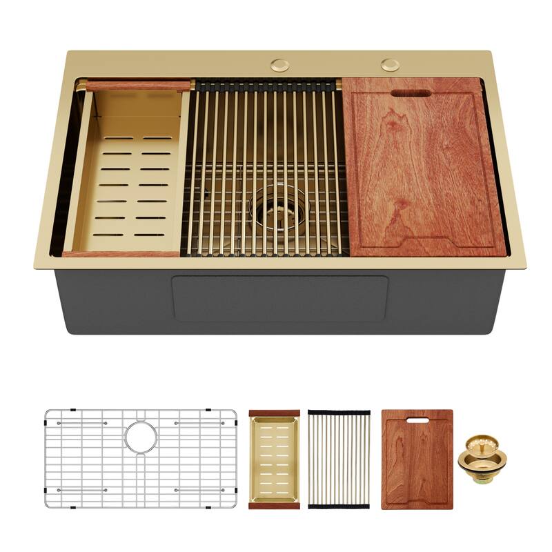 Drop-in Single Bowl 16 Gauge Stainless Steel Kitchen Sink