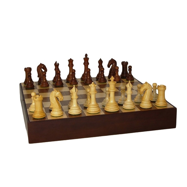 Sheesham Camelot Chess Set Walnut Chest Chess Set - Multicolored