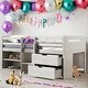 preview thumbnail 2 of 25, Modern Twin Size Unique Loft Bed With Two Shelves and Two drawers For Bedroom,Kids