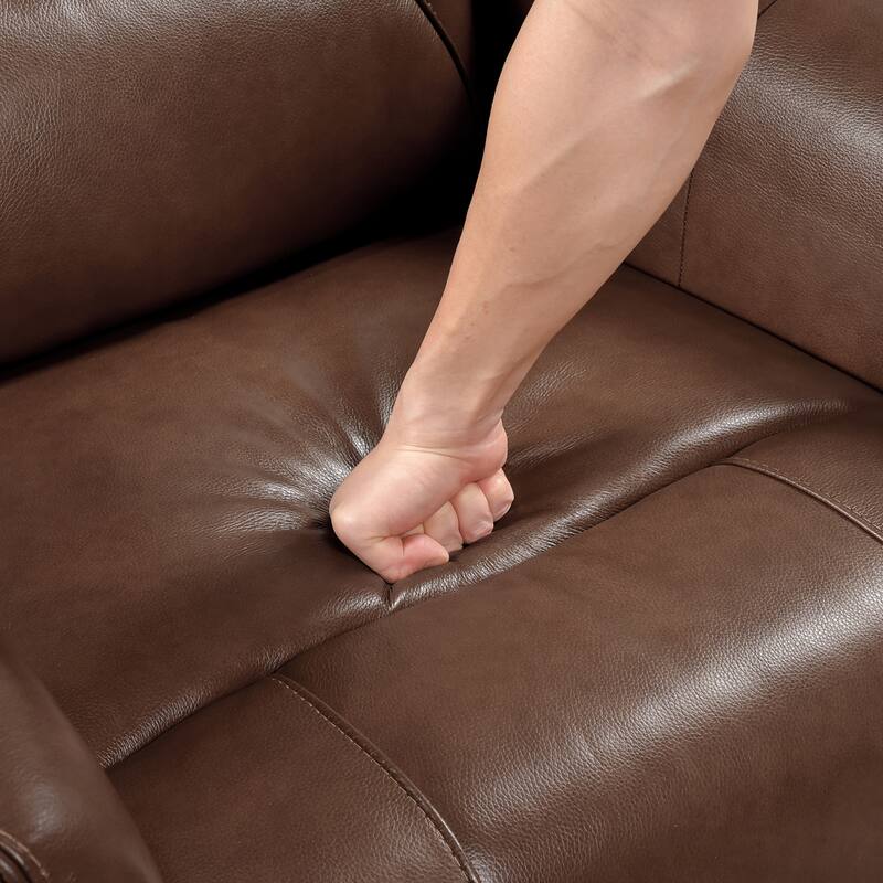 Esther 36" Leather Swivel Glider Recliner - Pull-Handle Motion