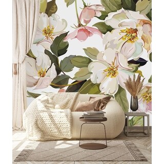 Flowers and Leaves Wallpaper Peel and Stick and Prepasted - Bed Bath ...