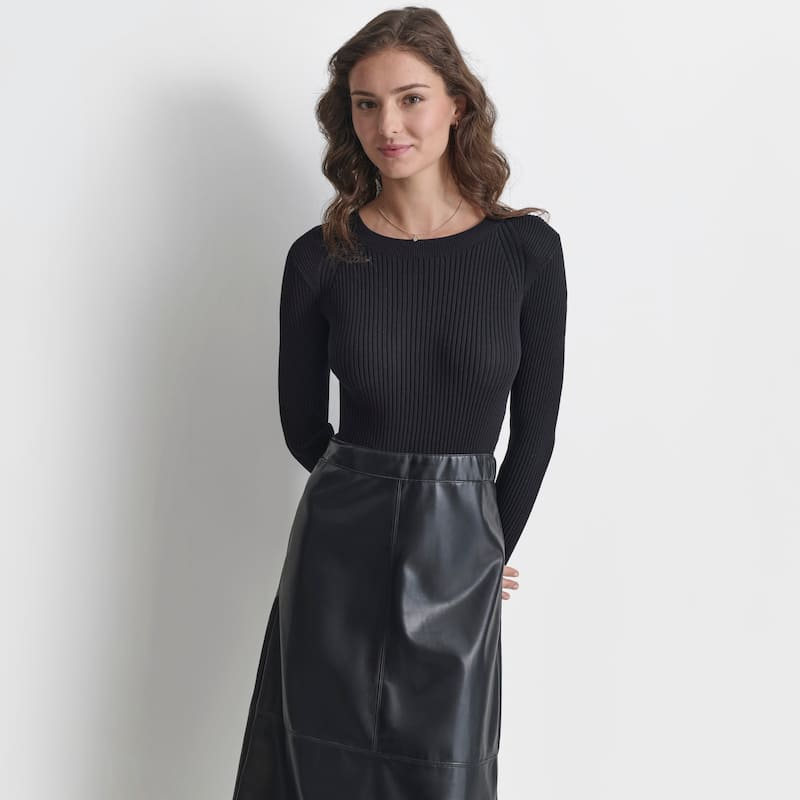 DKNY Mixed Media Sweater Dress