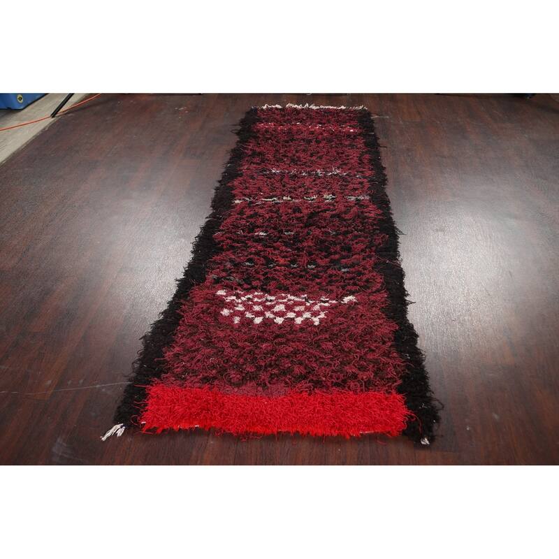 Modern Moroccan Oriental Runner Rug Wool Hand-knotted Carpet - 2'10" x 7'11"