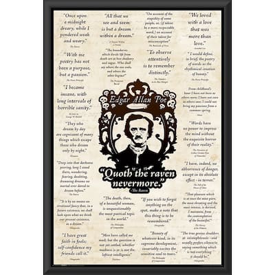 Edgar Allan Poe - Quoth the Raven Nevermore Framed Art Poster - 24 x 36 Inch
