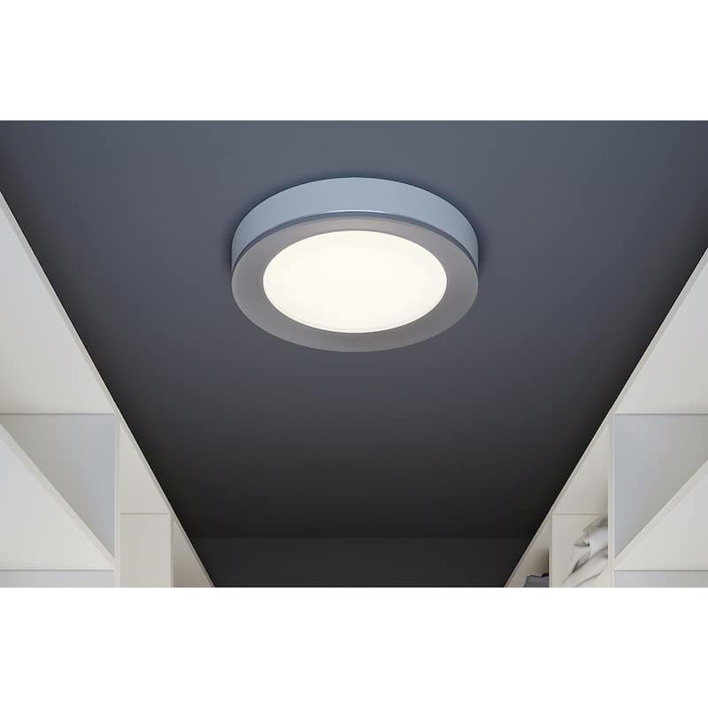 Strick & Bolton Lancaster 12-inch Satin Nickel LED Flush Mount