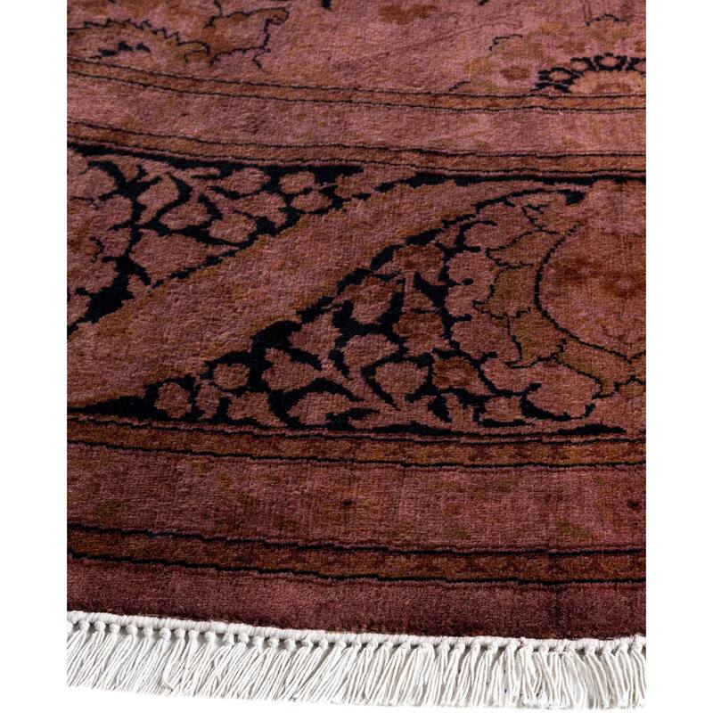 Overdyed One-of-a-Kind Hand-Knotted Area Rug - Purple - 9' 1" x 9' 1"