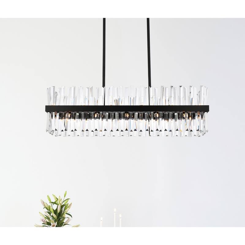 Indigo Home 42 inch crystal rectangle chandelier light