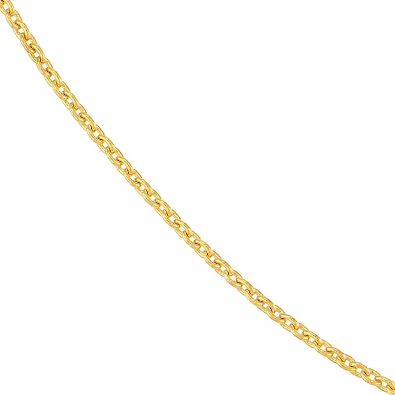Curata 18k Yellow Gold 0.7mm Cable Chain Necklace (Lobster)