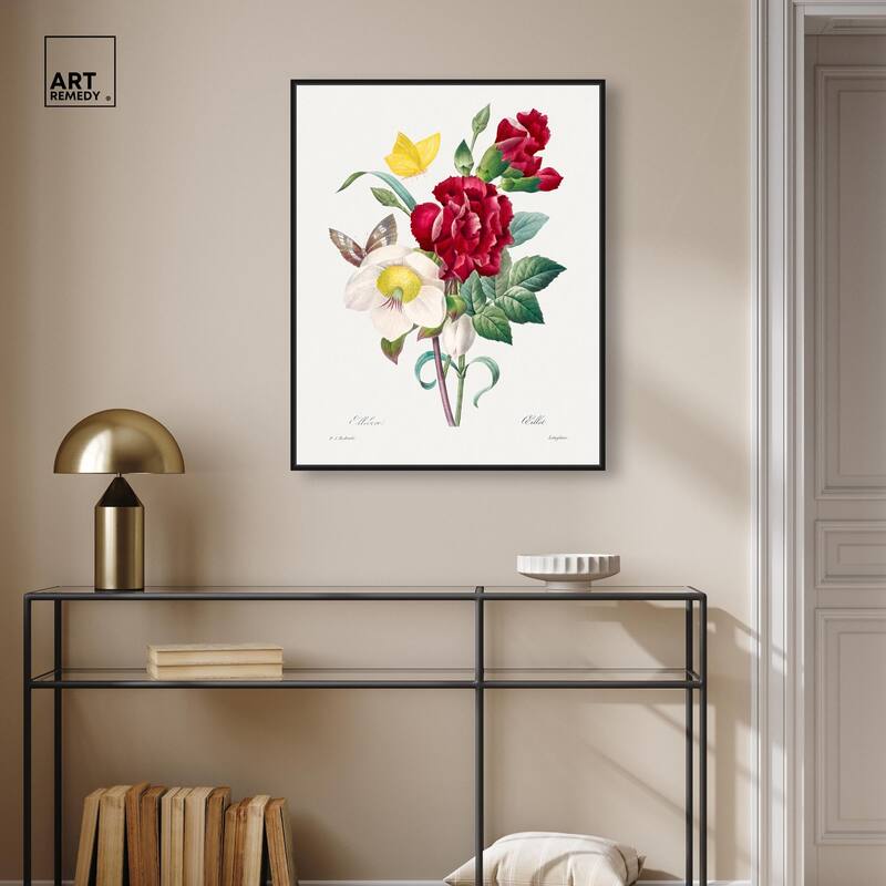 Winter Rose and Carnation Canvas by Art Remedy