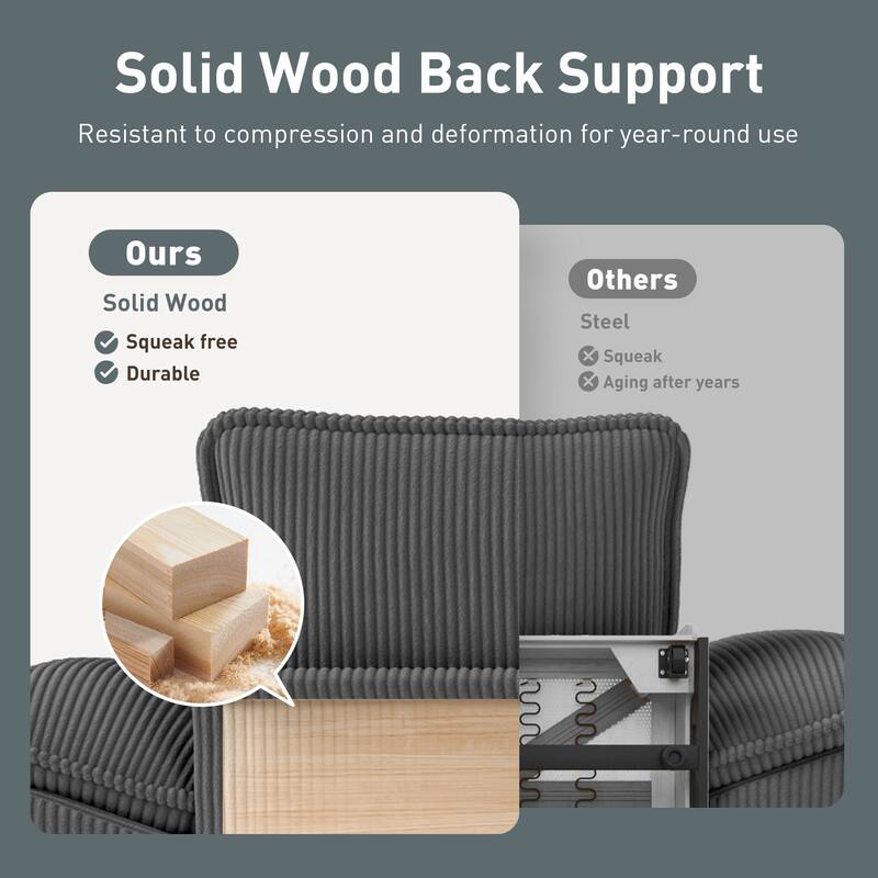 MAISON ARTS Modular Cloud Sectional Sofa, Comfy L- or U-Shaped Couch with Ottomans & Pillows, 4–6 Seat Living Room Sofa