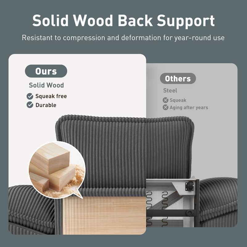 MAISON ARTS Chenille & Corduroy Modular Sectional Sofa Set, Comfy 5/6/7-Seat Living Room Couch with 3-Seater or Loveseat