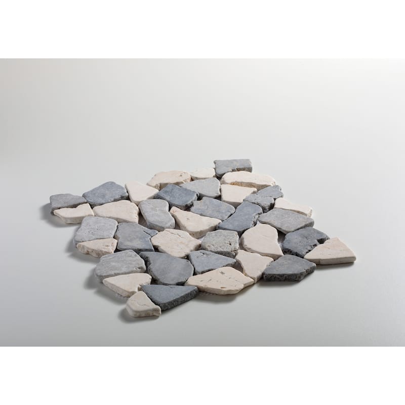 Fit Mosaic 11 in. x 11 in. Marble Mesh-Mounted Mosaic Wall and Floor Tile