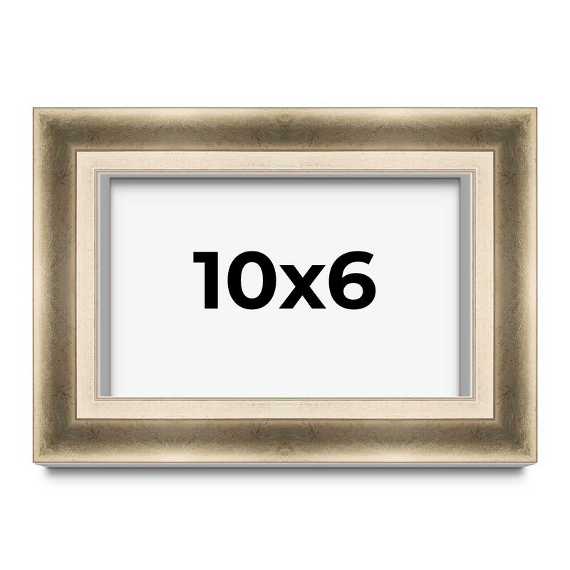 10x6 Shadow Box Frame Silver | 1.75 inches Deep Real Wood Traditional