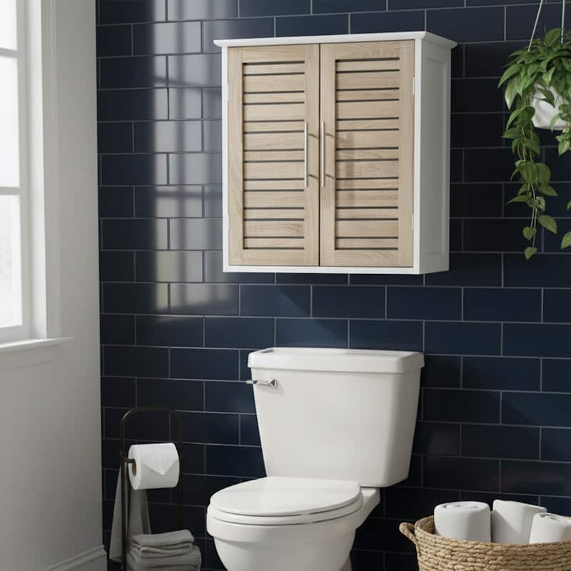 Stockholm Wall-Mounted Bathroom Cabinet Double Vented Doors - 20.50"L x 8.70"W x 21.70"H