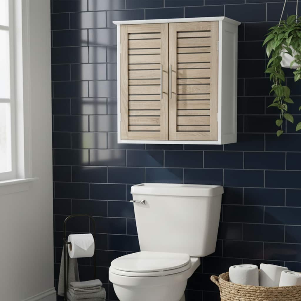 Stockholm Wall-Mounted Bathroom Cabinet Double Vented Doors - 20.50"L x 8.70"W x 21.70"H