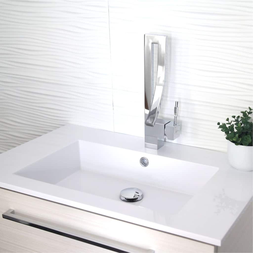 Single Handle Bathroom Faucet in Polished Chrome - Faucet Height: 14" | Spout Height: 4 3/4"
