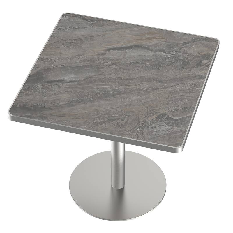 Square Modern Dinning Table 31.5 inches Bistro Table Tulip Table with Faux Marble top, Sturdy Metal Frame Diameter