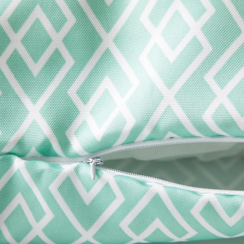 Aqua Diamond Outdoor Pillow Cover 18x18 (Set of 2)