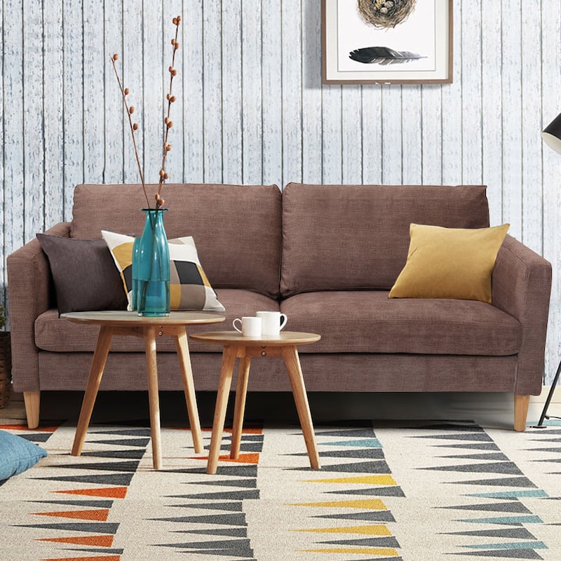 Costway Modern Fabric Couch Sofa Love Seat Upholstered Bed Lounge - See Details