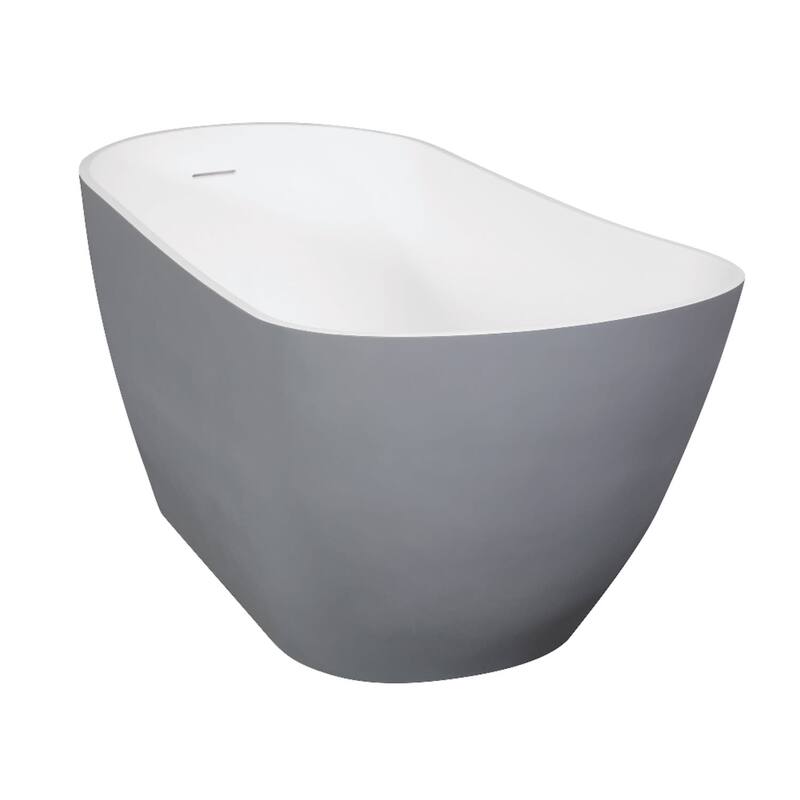 Kingston Brass VRTSS513026WG Arcticstone 52" Free Standing Solid - Glossy White / Matte Gray