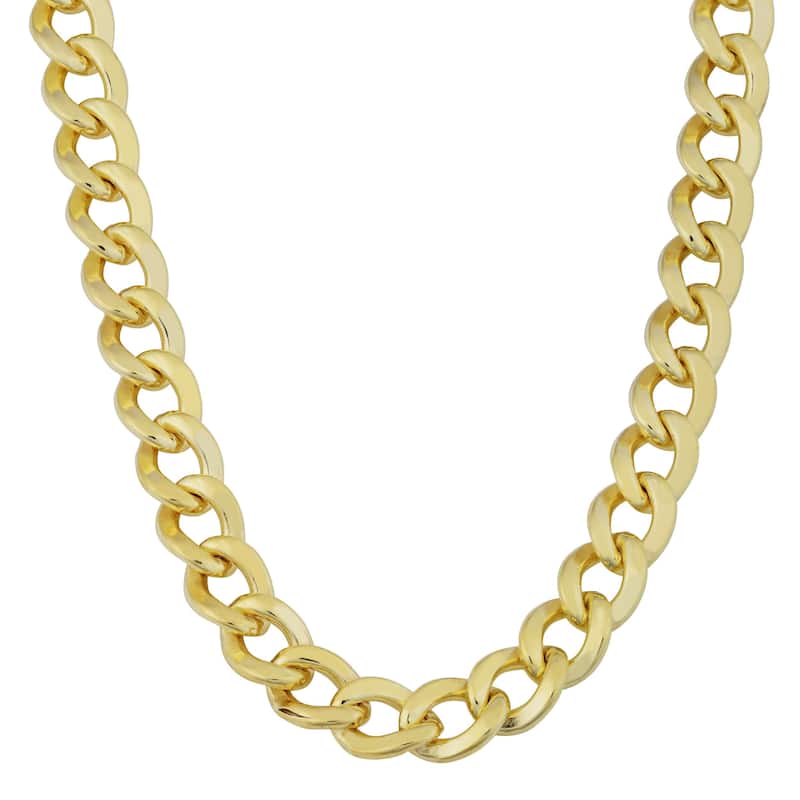 Fremada 14k Yellow Gold Filled 7.4mm High Polish Miami Cuban Link Men's Chain Necklace - 20 Inch