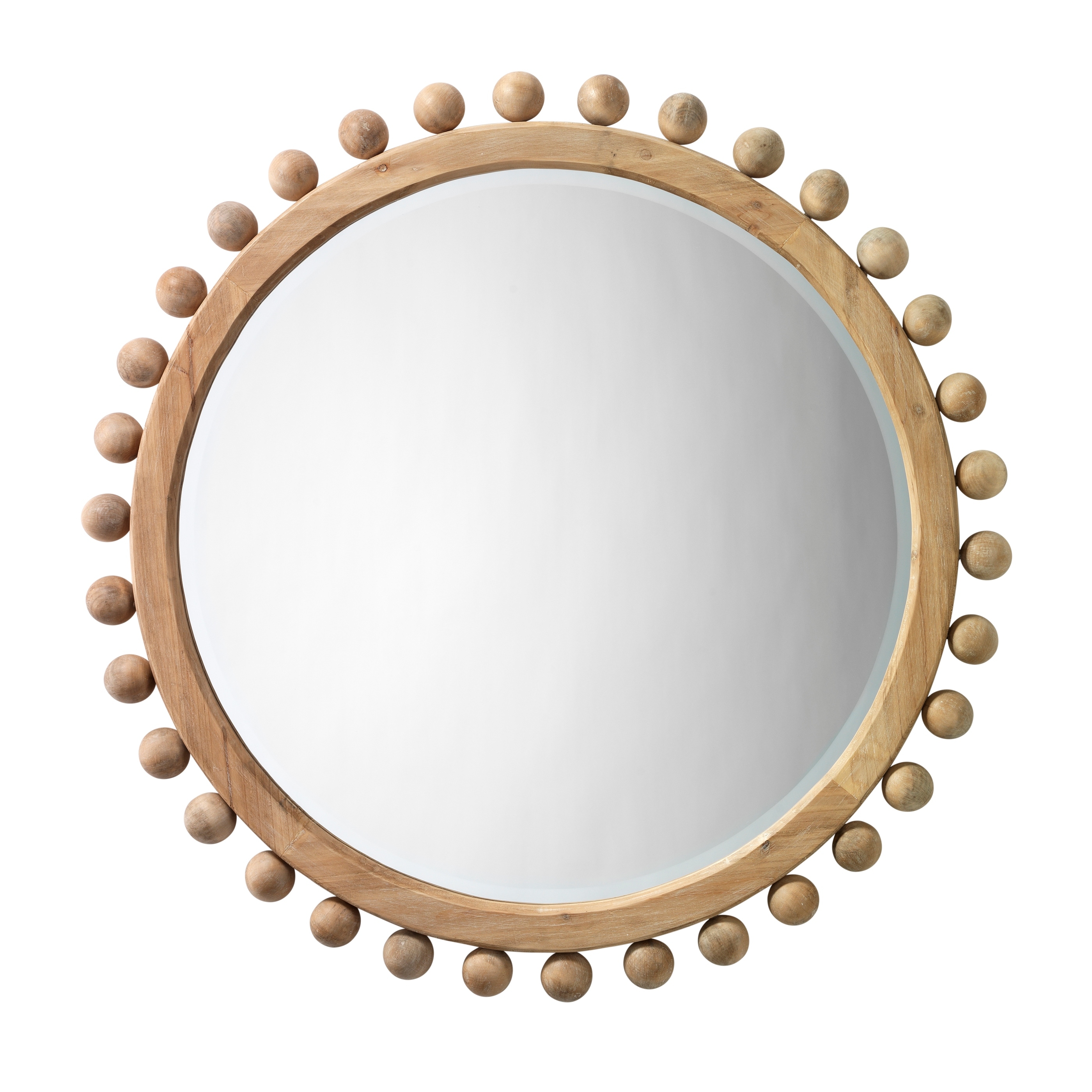 Alden Decor Orion Round Wood Mirror