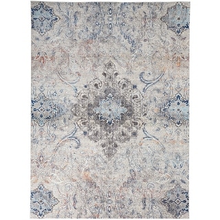 Bellini Vintage Bohemian Rug, Gray/Blue Medallion, Area Rug - 2' x 3 ...