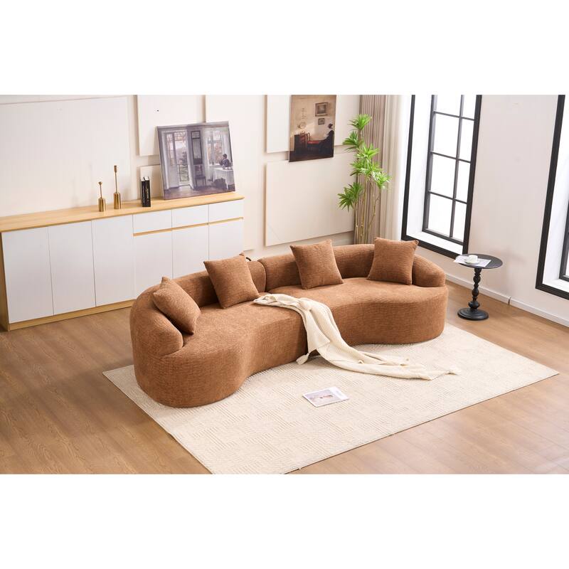 GDFStudio - Soft Upholstered 110" Curved Modular Sectional Sofa