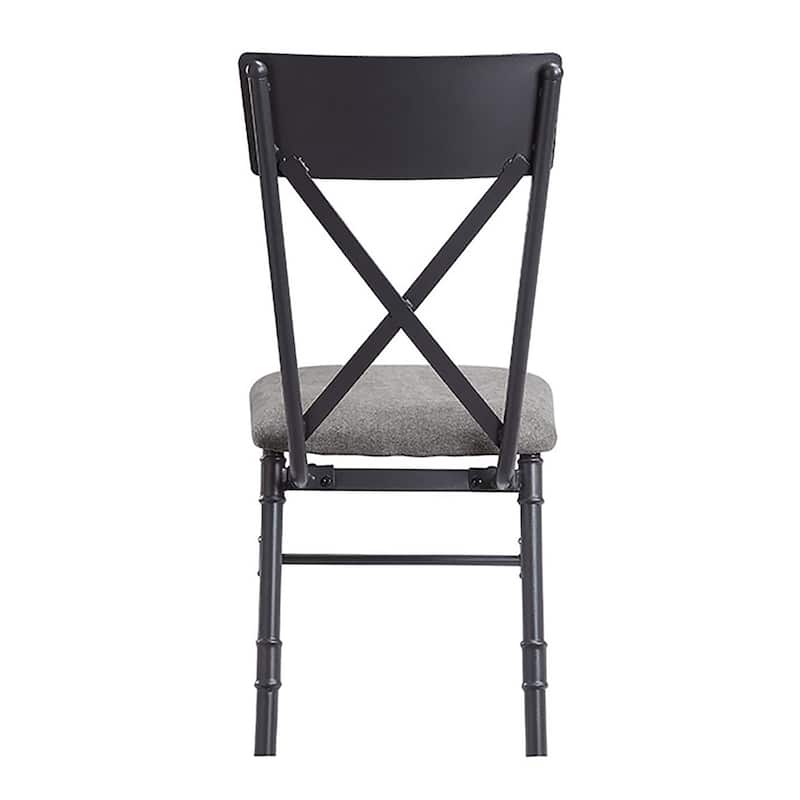 Mapleton Grey and Sandy Black Side Chair with X-Shape Back (Set of 2)