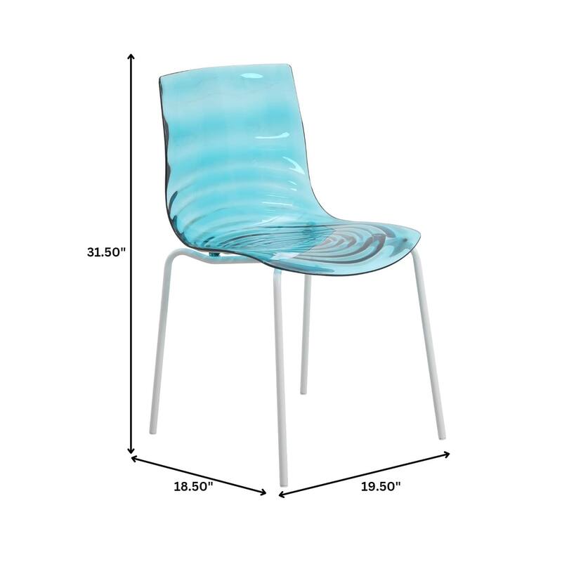 Dining Chair in ABS Plastic Side Chair with Stainless Steel Legs Kitchen Room Chair Set of 2