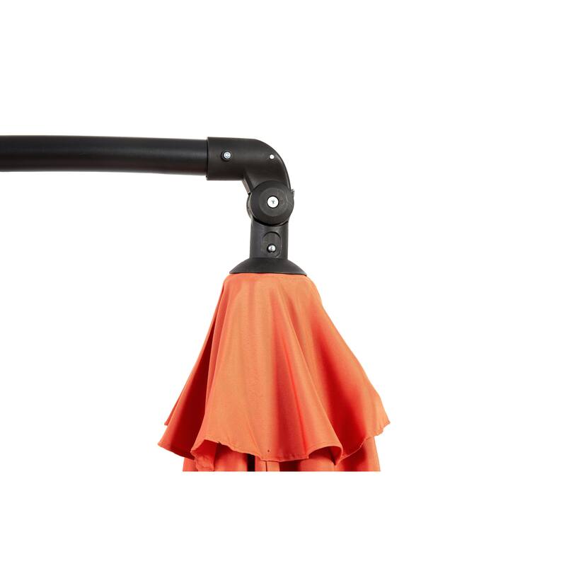 Hanging Patio Umbrella Polyester Parasol with Tilt Adjustment 8 Ribs, for Backyard Poolside - (Dark Green)