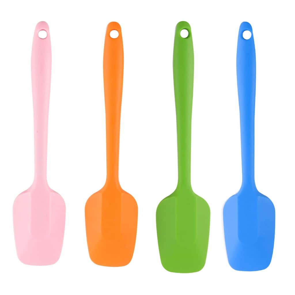 4pcs Silicone Heat Resistant Scraper Flipping Turner NonStick Utensils - 8.5" x 1.9", 4pcs