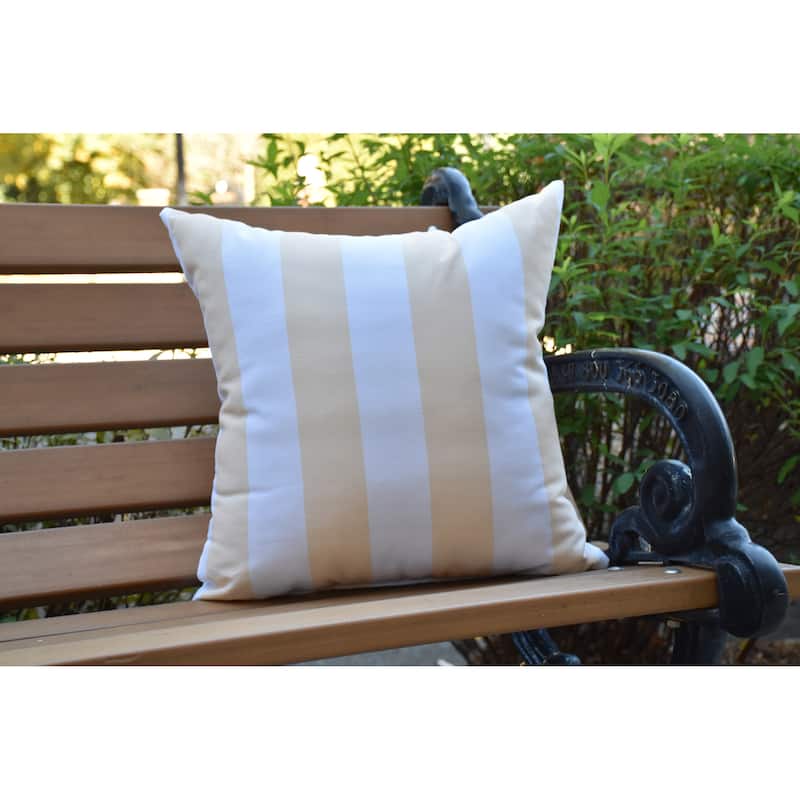 16 x 16 Inch Rugby Stripe Stripe Print Outdoor Pillow