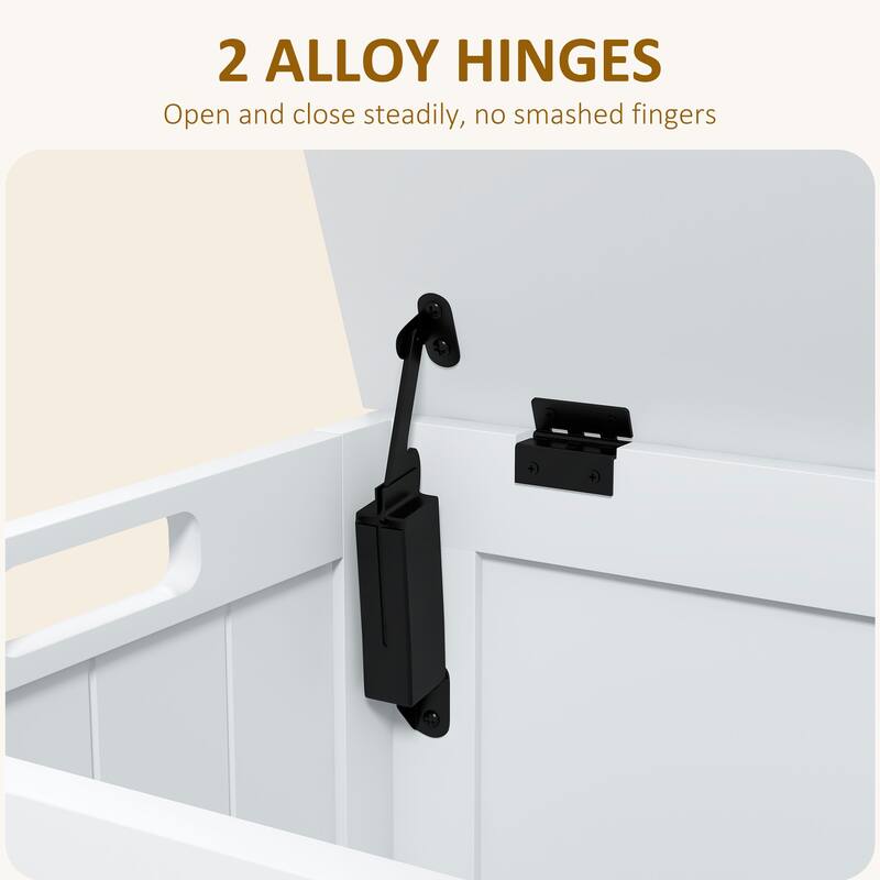 HOMCOM 29.9" Storage Chest w/ 2 Safety Hinges