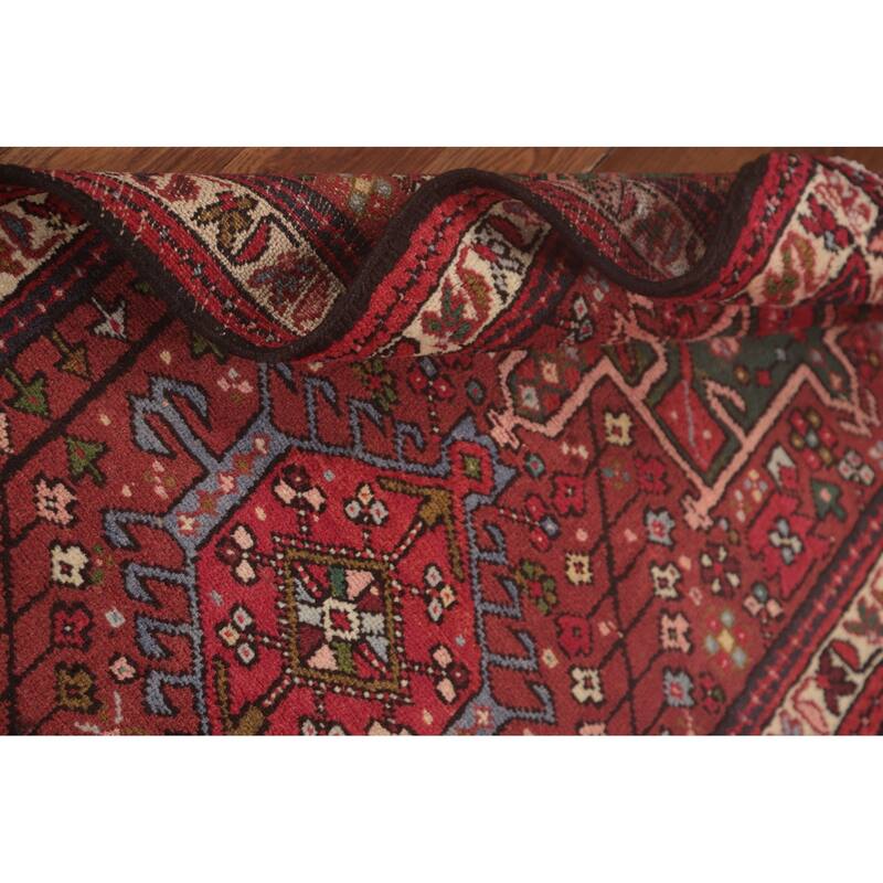 Tribal Geometric Gharajeh Persian Runner Rug Handmade Wool Carpet - 2'4"x 9'7"