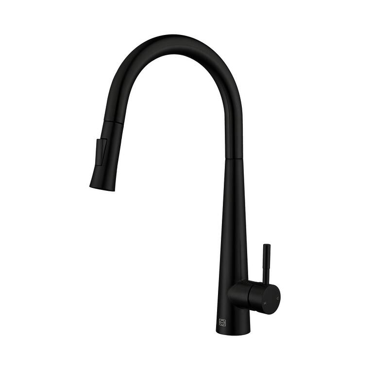 Indigo Home Single Handle Pull Down Sprayer Kitchen Faucet - Matte Black