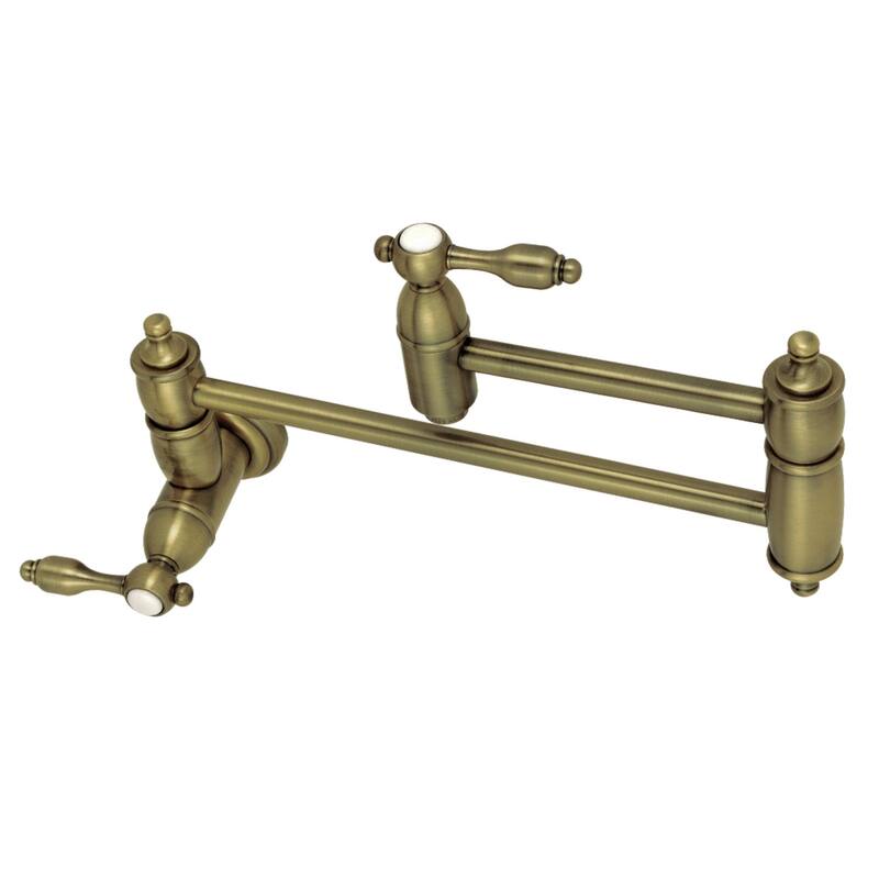 Tudor Wall Mounted Pot Filler Faucet - Antique Brass