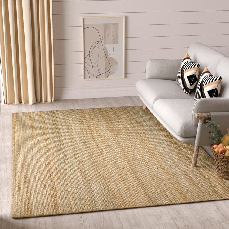 Jute Hand Braided Zigzag Stitch Natural Fibers Farmhouse Style Area Rug