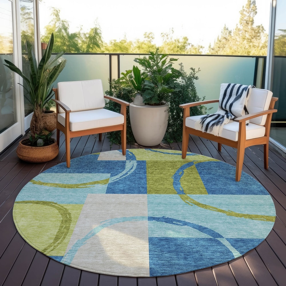 Machine Washable Indoor/ Outdoor Contemporary Chantille Rug