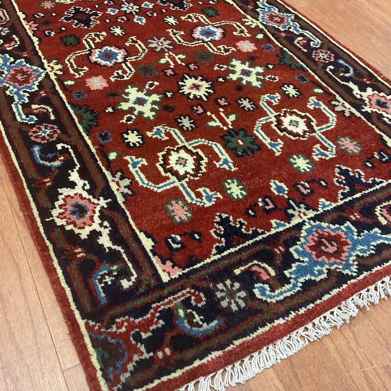 HERAT ORIENTAL Handmade Indo Serapi Wool Runner - 2'6" x 8'