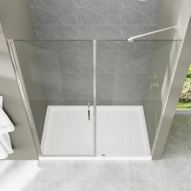 Alvana 60‘’×72'' Semi-Frameless Hinged Shower Door