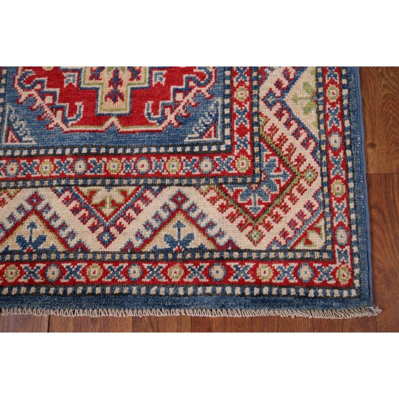 Blue Kazak Foyer Rug Handmade Wool Carpet - 2'6" x 4'4"