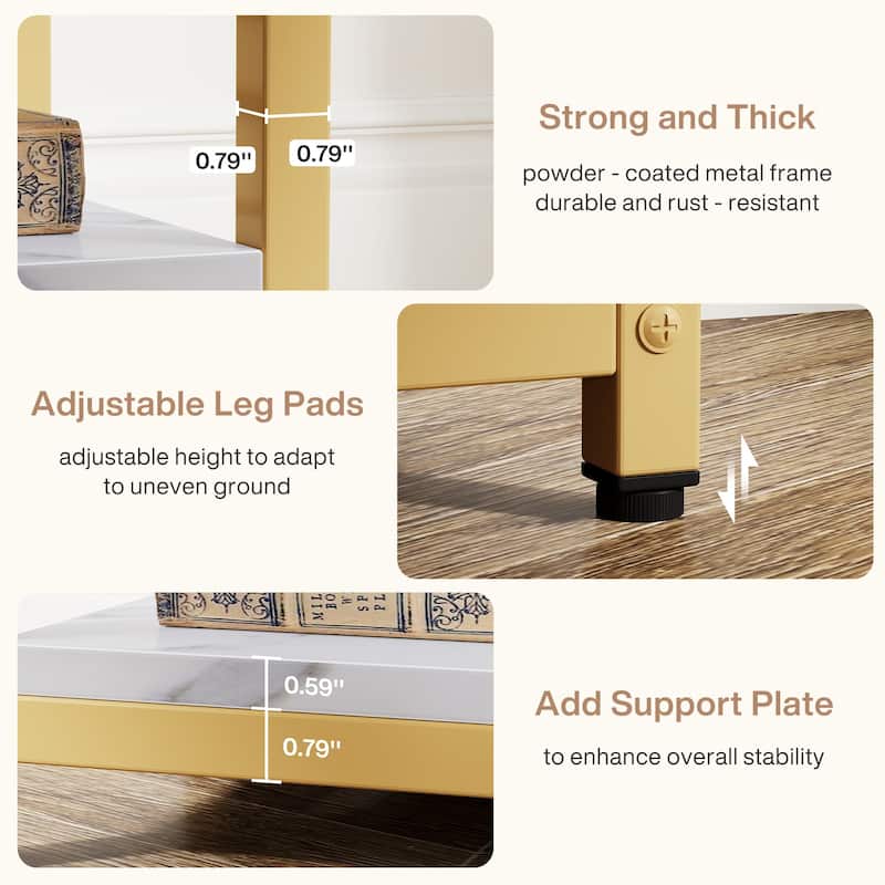 Bookshelf Industrial 5 Tier Etagere Bookcase, Freestanding Tall Bookshelves