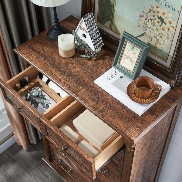 Farmhouse 6 Drawers Dresser Chests, Rustic Wood Chest of Drawers - Reclaimed Barnwood