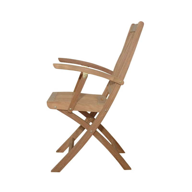 Tropico Teak Outdoor Dining Chair with Arms - Foldable (Set of 2) - N/A