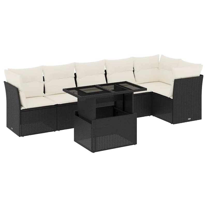 7-Piece Modular Patio Sofa Set - 21.7 x 39.4 x 28.7 in