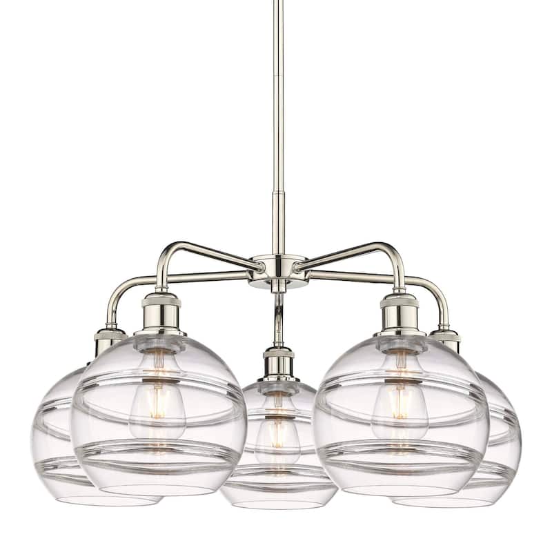 Innovations Lighting 516-5CR-16-26 Rochester Chandelier Rochester 5 - Polished Nickel / Clear